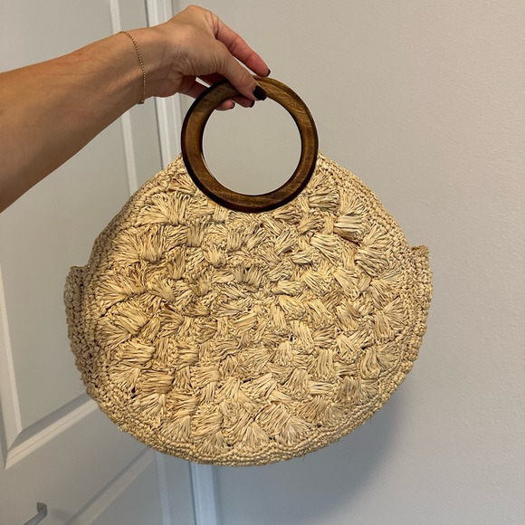Kayu Bags Kayu Straw Mini Tote With Wooden Top Handle Poshmark